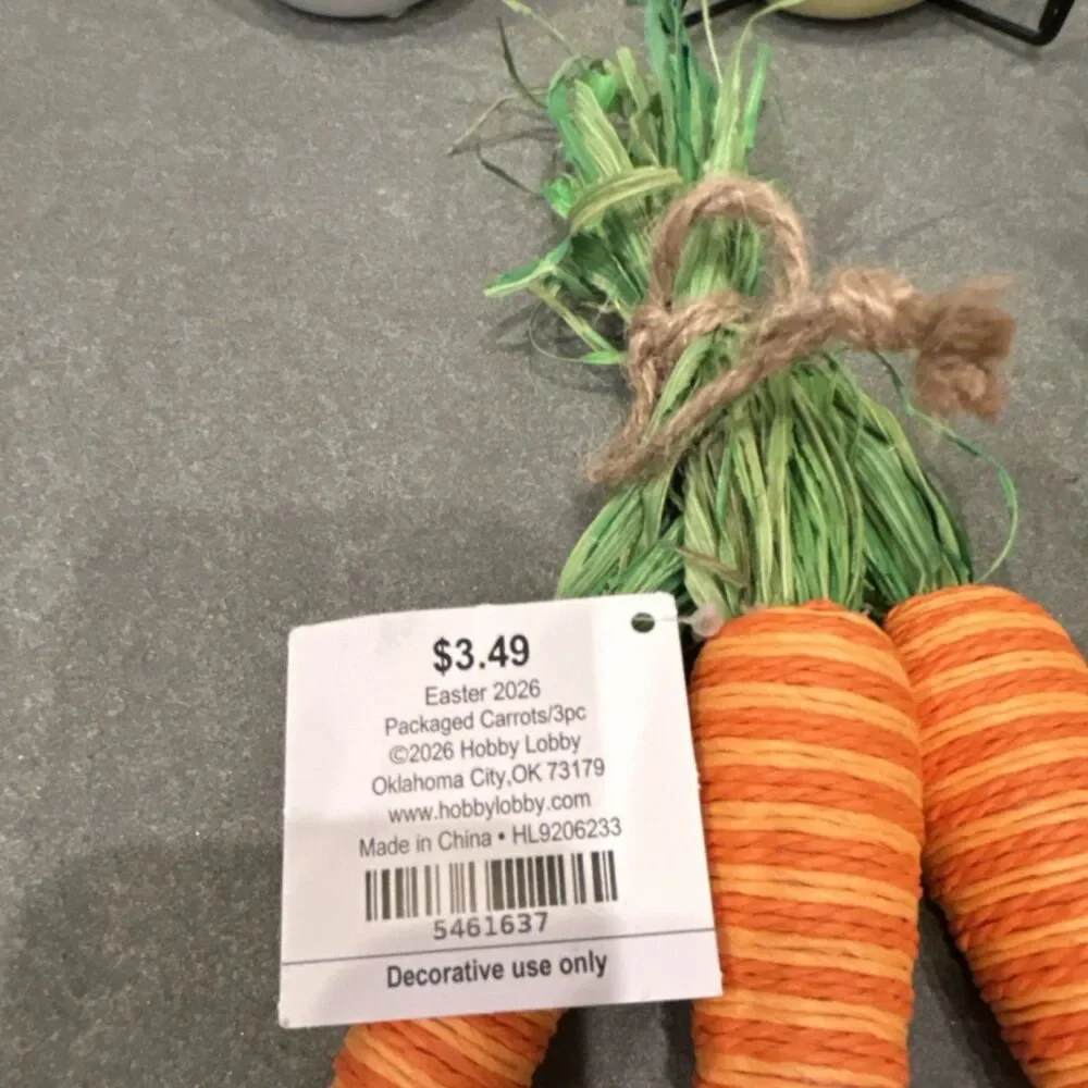 Hobby Lobby Easter Decorative Eggs Chick and Artificial Carrots Set